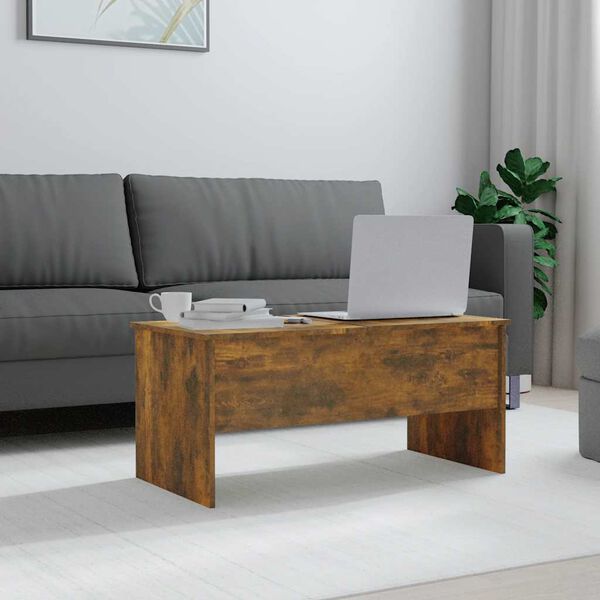 vidaXL Table basse Chêne fumé 102x50,5x46,5 cm Bois d'ingénierie