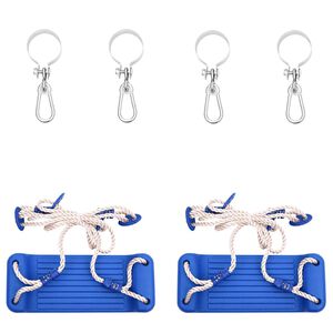 vidaXL Si&egrave;ges de balan&ccedil;oire avec cordes 2 pcs bleu 38x16 cm PE