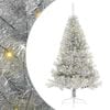 vidaXL Sapin de No&euml;l artificiel pr&eacute;-&eacute;clair&eacute; Argent 180 cm PET