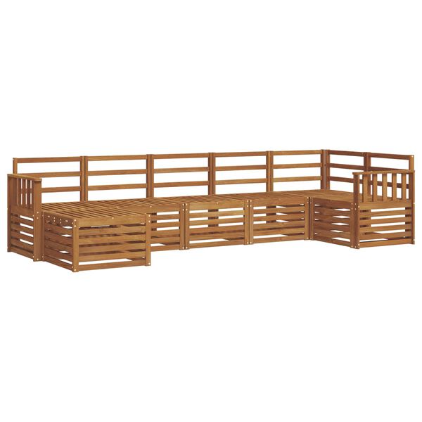 vidaXL Ensembles de canap&eacute;s 7 pcs Naturel Bois d'Acacia Massif