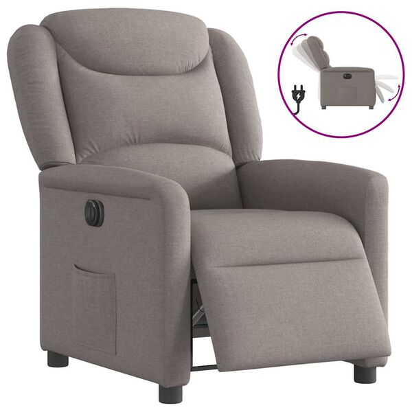 vidaXL Fauteuil inclinable &eacute;lectrique Taupe Tissu