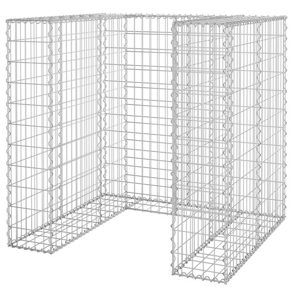 vidaXL Mur en gabion pour poubelle Acier galvanis&eacute; 110x100x110 cm