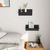 vidaXL &Eacute;tag&egrave;res murales 2 pcs noir brillant bois d'ing&eacute;nierie