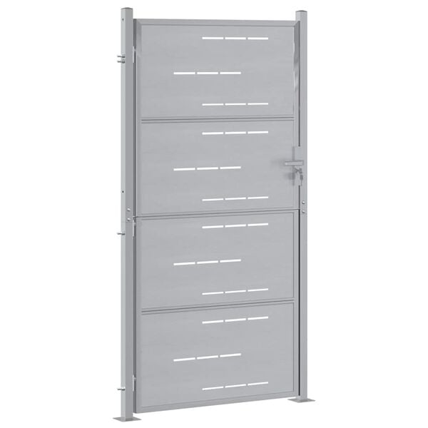 vidaXL Porte de Jardin Argenté 96 x 200 cm Acier inoxydable