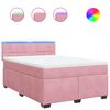 vidaXL Sommier &agrave; lattes de lit avec matelas Rose 140x190 cm Velours
