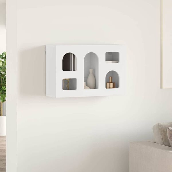 vidaXL Armoire suspendue Blanc 60 x 20 x 40 cm Bois d'ing&eacute;nierie