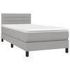 vidaXL Sommier &agrave; lattes de lit avec matelas Gris clair 80x200 cm Tissu