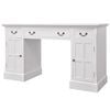 vidaXL Bureau &agrave; double pi&eacute;destal Blanc 140 x 48 x 80 cm