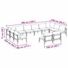 vidaXL Ensemble de canapé de jardin avec coussin 12 pcs Noir Acier