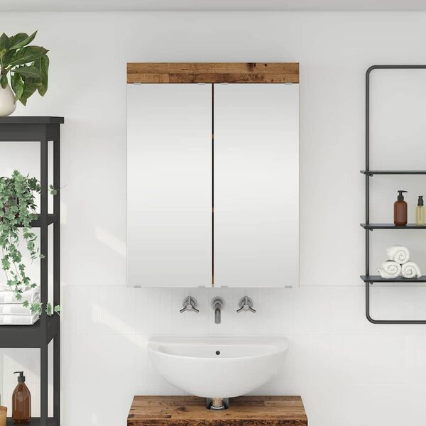 vidaXL Amoire de salle de bain avec miroir TULUM Bois ancien
