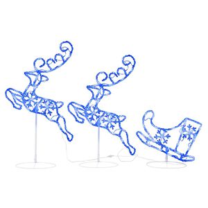 vidaXL Renne/tra&icirc;neaux No&euml;l volant Acrylique 260x21x87 cm Bleu