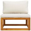 vidaXL Canap&eacute; central sectionnel et coussin blanc cr&egrave;me Bois d'acacia