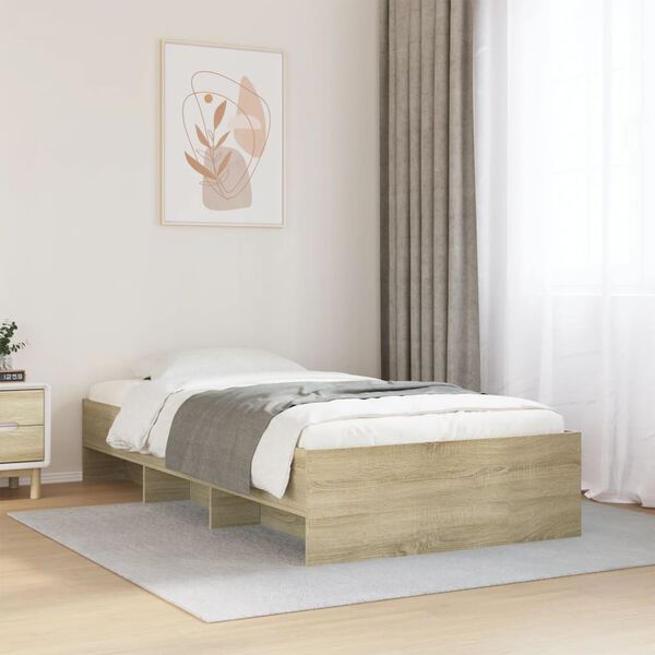 vidaXL Cadre de lit sans matelas ch&ecirc;ne sonoma 75x190 cm