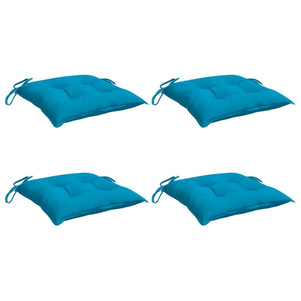 vidaXL Coussins de chaise lot de 4 bleu clair 50x50x7 cm tissu oxford
