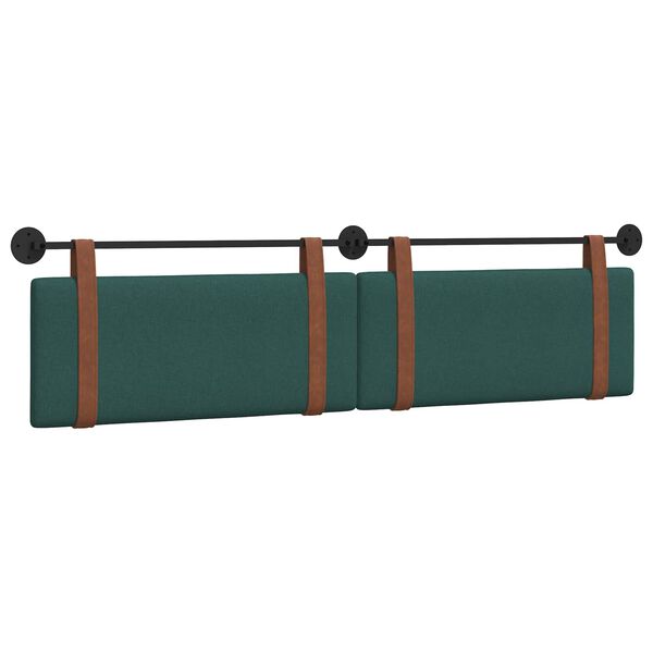 vidaXL T&ecirc;te de lit suspendue Uni Vert fonc&eacute; 210 x 55 x 5 cm PU antique