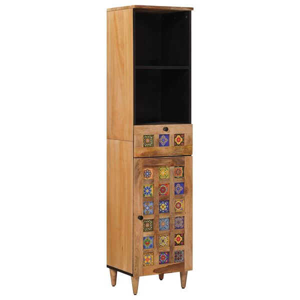 vidaXL Armoire de salle de bain avec tiroir Naturel 38 x 33 x 160 cm