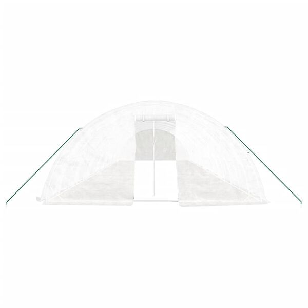 vidaXL Serre avec cadre en acier blanc 80 m&sup2; 16x5x2,3 m