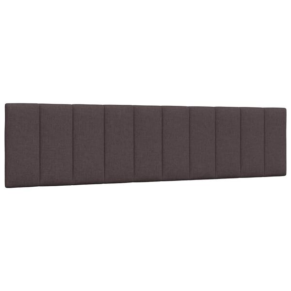 vidaXL Coussin de t&ecirc;te de lit Hanko marron fonc&eacute; 200 cm tissu