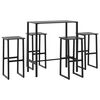 vidaXL Ensemble de bar de jardin 5 pcs noir acier enduit de poudre