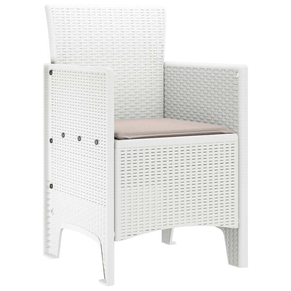 vidaXL Chaise de jardin 2 pcs Blanc 53 x 49 x 85 cm PP