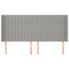 vidaXL T&ecirc;te de lit avec oreilles Gris clair 183x16x118/128 cm Tissu