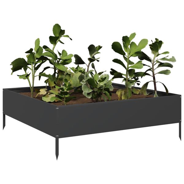 vidaXL Lit surélevé de jardin noir 100x100x33,5 cm acier