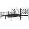 vidaXL Cadre de lit m&eacute;tal sans matelas avec pied de lit noir 183x213cm