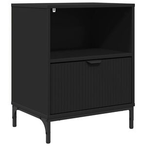 vidaXL Cabinet de chevet Noir 49 x 36 x 61 cm Bois d'ing&eacute;nierie