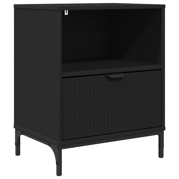 vidaXL Cabinet de chevet Noir 49 x 36 x 61 cm Bois d'ing&eacute;nierie