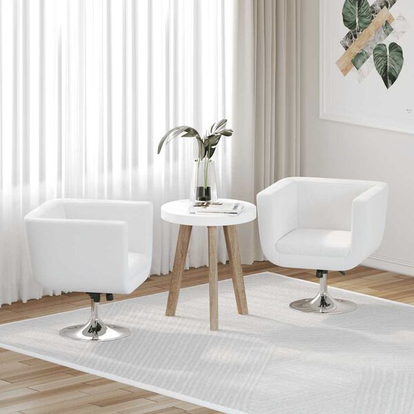 vidaXL Chaises de bar lot de 2 blanc similicuir