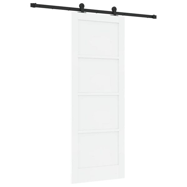 vidaXL Porte coulissante Blanc et Noir 78 x 211 cm Pin massif
