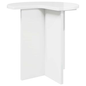vidaXL Table d'appoint Blanc brillant &Oslash; 39 x 38 cm Bois d'ing&eacute;nierie
