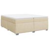 vidaXL Sommier &agrave; lattes de lit avec matelas Cr&egrave;me 200x200 cm Tissu