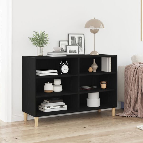 vidaXL Buffet Ch&ecirc;ne noir 103,5 x 35 x 70 cm Bois d'ing&eacute;nierie