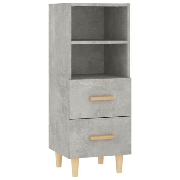 vidaXL Buffet Gris béton 34,5x34x90 cm Bois d'ingénierie