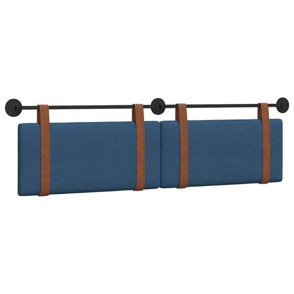 vidaXL T&ecirc;te de lit suspendue Uni Bleu 170 x 55 x 5 cm PU antique