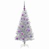 vidaXL Sapin de No&euml;l avec 150 LED avec support Argent 120 cm PET