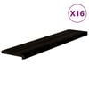 vidaXL Marches d'escalier 16 pcs brun-noir 120x25x2 cm ch&ecirc;ne massif