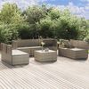 vidaXL Salon de jardin 8 pcs avec coussins Gris R&eacute;sine tress&eacute;e