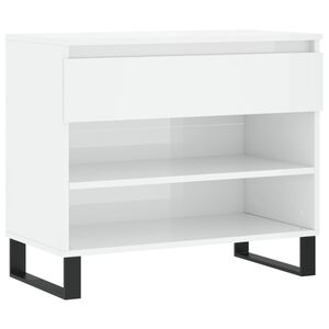 vidaXL Armoire &agrave; chaussure Blanc brillant 70x36x60 cm Bois ing&eacute;nierie