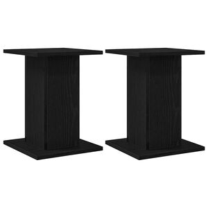 vidaXL Supports de haut-parleur 2 pcs Ch&ecirc;ne noir 30 x 30 x 40 cm