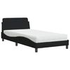 vidaXL Lit avec matelas Dover noir 100x200 cm tissu