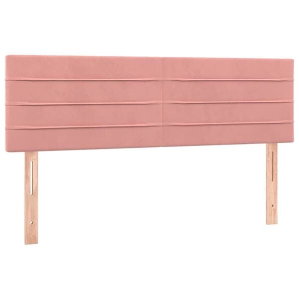 vidaXL T&ecirc;tes de lit 2 pcs Rose 72x5x78/88 cm Velours