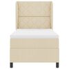 vidaXL Lit &agrave; ressorts avec matelas Cr&egrave;me 100 x 200 cm tissu