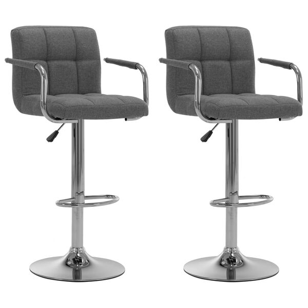vidaXL Chaises de bar lot de 2 gris clair tissu