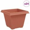 vidaXL Pot de Fleurs Carr&eacute; 24 pcs Rouge brique 38 x 38 x 30 cm