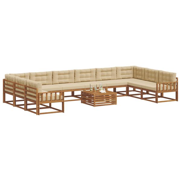 vidaXL Ensemble de canap&eacute;s d'ext&eacute;rieur 11 pcs Naturel et Beige