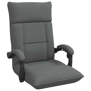 vidaXL Fauteuil de sol ajustable Gris fonc&eacute; Tissu