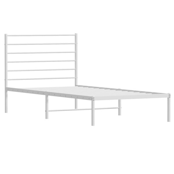 vidaXL Cadre de lit métal sans matelas avec tête de lit blanc 80x200cm