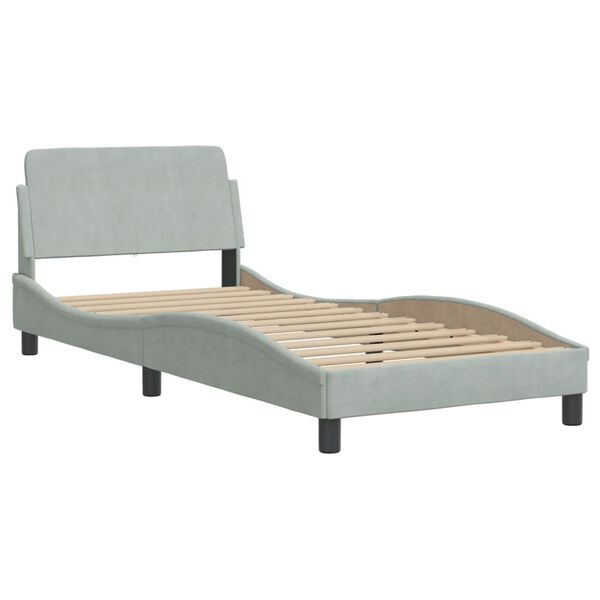 vidaXL Cadre de lit sans matelas gris clair 80x200 cm velours